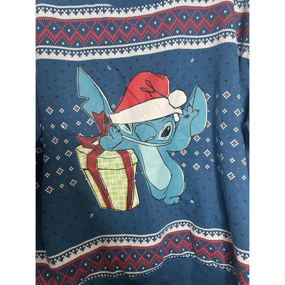 Disney Stitch Ugly Christmas Sweatshirt Womens 3XL Blue Light Up Holiday - Picture 3 of 8